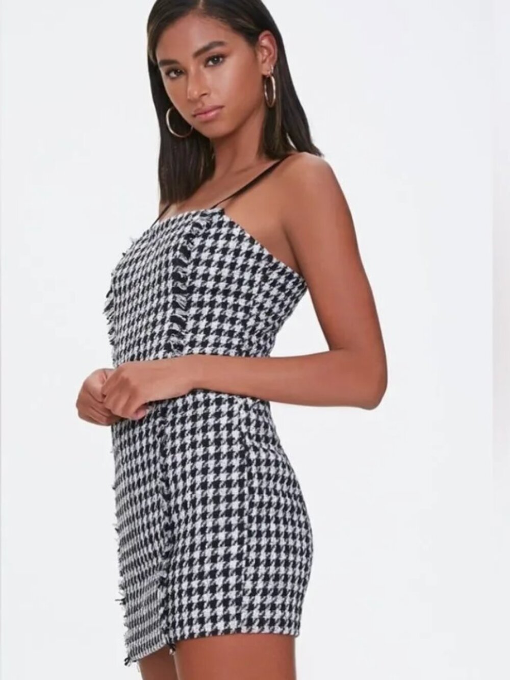 Forever 21 Black and White Houndstooth Mini Dress